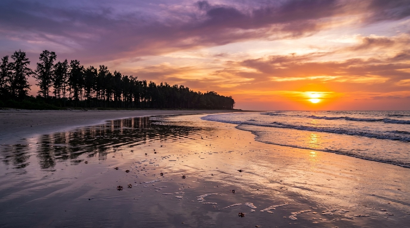 Bakkhali Sea Beach Sunset